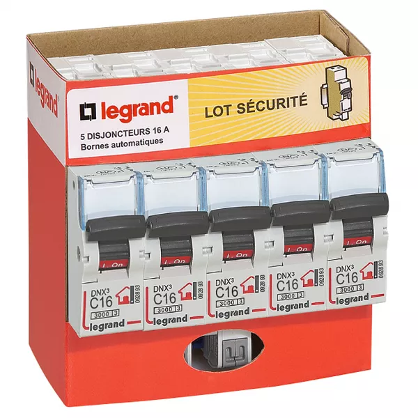 legrand-pack de 5 disjoncteurs 16a - � bornes auto (100754)