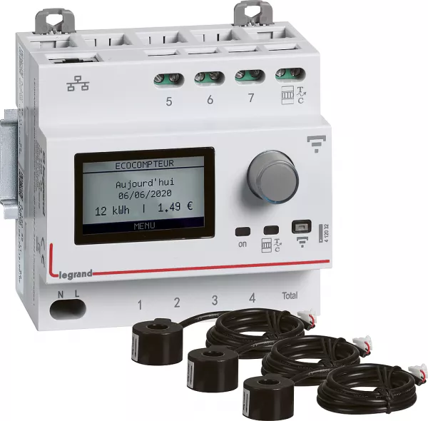 legrand-pack ecocompteur connect� avec 3 transformateurs de courant ferm�s 80a (412033)