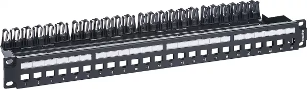 legrand-panneau de brassage linkeo c � �quiper de 24 connecteurs rj45 keystone (632850)