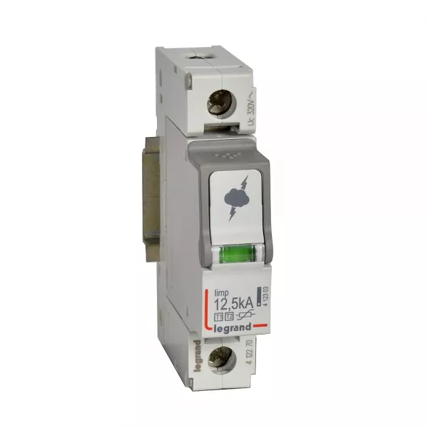 legrand-parafoudre - protection tableau principal - t1+t2 - iimp 12,5 ka/p�le - 1p (412270)