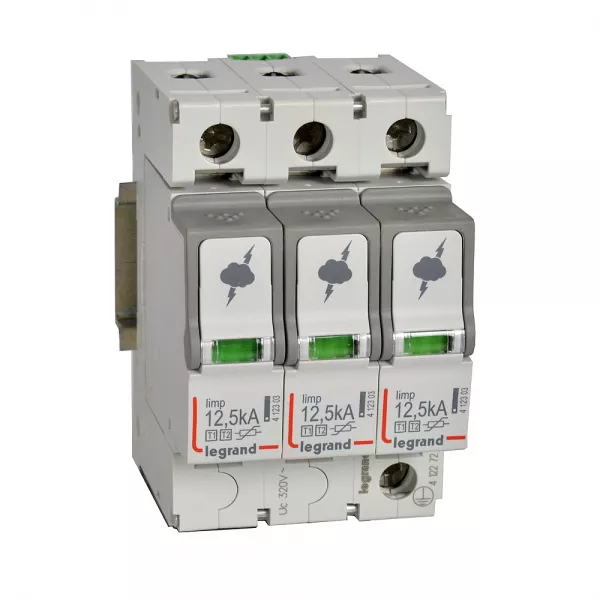 legrand-parafoudre - protection tableau principal - t1+t2 - iimp 12,5 ka/p�le - 3p (412272)
