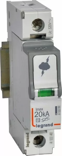 legrand-parafoudre basse tension typet2 imax 20ka/p�le - 1p 320v~ - 1 module (412220)