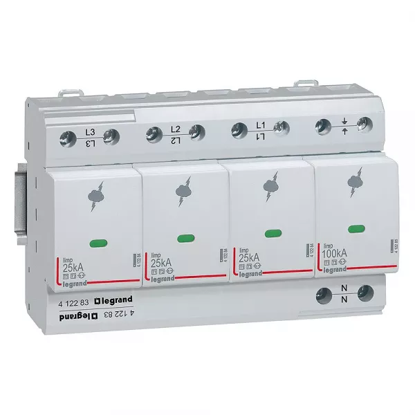 legrand-parafoudre t1 - iimp 25 ka/p�le - 3p+n - 8 modules (412283)
