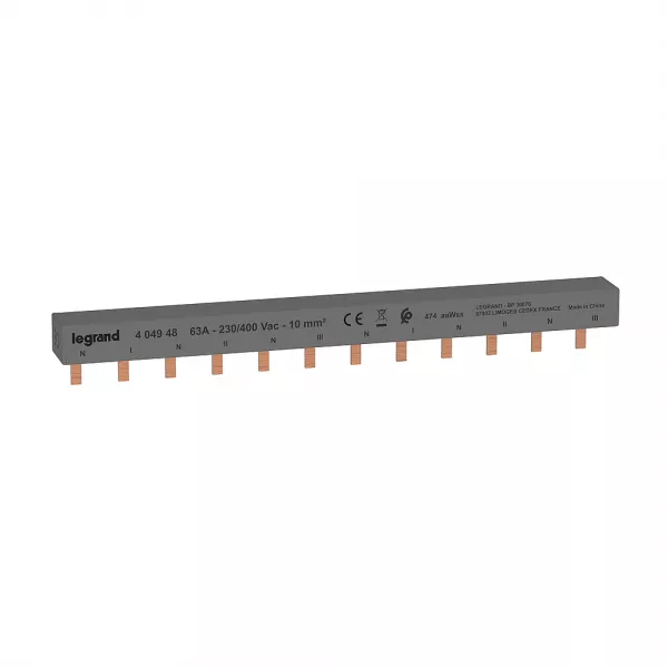 legrand-peigne d\'alimentation 2p hx� �quilibr� sur 3 phases longueur 12 modules (404948)