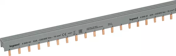 legrand-peigne d\'alimentation 4p hx� traditionnel pour bornes � vis -longueur 56 modules (404945)