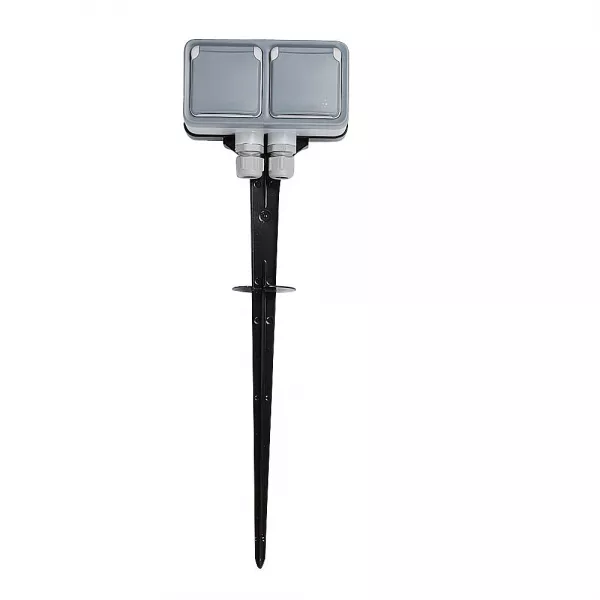 legrand-piquet de jardin avec 2 prises 2p+t + 2 postes plexo complet ip55 saillie - gris (069749)