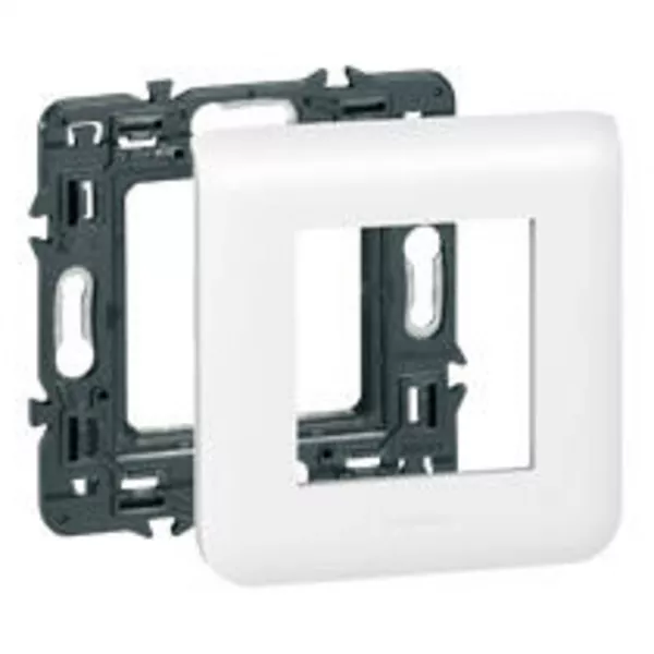 legrand-plaque avec support mosaic - pour 2 modules fixation � vis - blanc (099675)