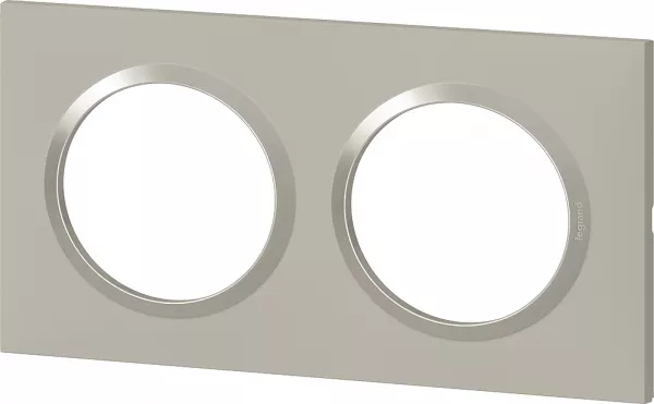 legrand-plaque carr�e dooxie 2 postes finition plume (600822)
