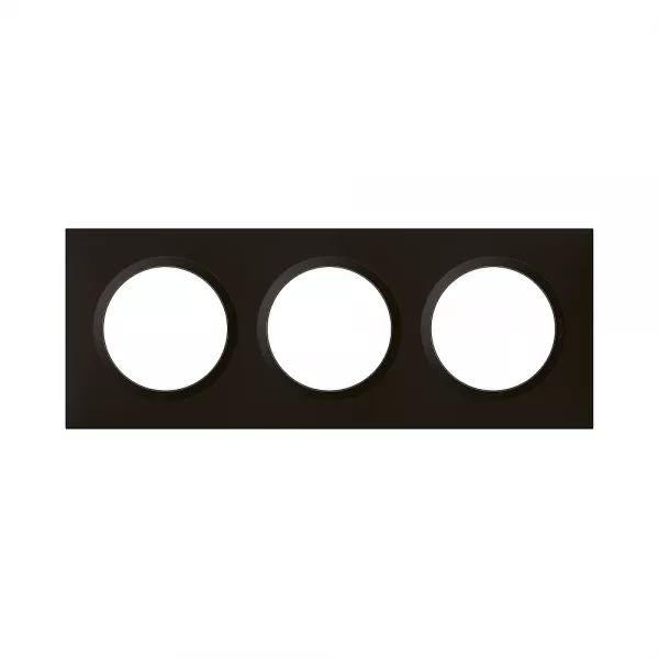 legrand-plaque carr�e dooxie 3 postes finition noir (600893)