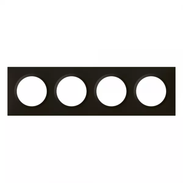 legrand-plaque carr�e dooxie 4 postes finition noir (600894)