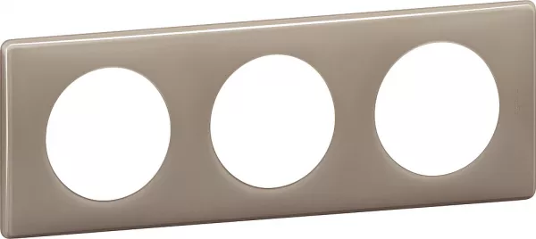 legrand-plaque c�liane - finition laqu� galet - 3 postes (098825)