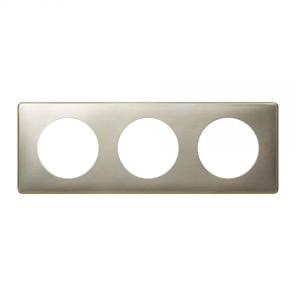 legrand-plaque c�liane - finition m�tal titane - 3 postes (099862)