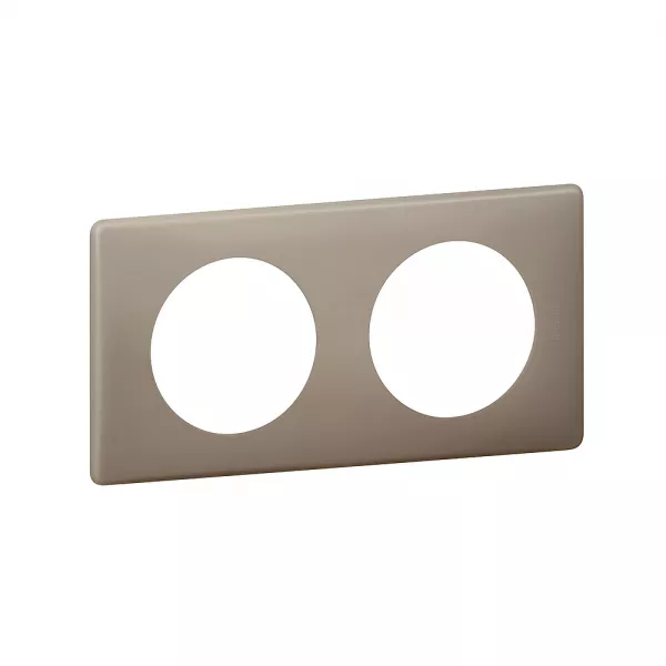 legrand-plaque c�liane - finition poudr� gr�s - 2 postes (098862)