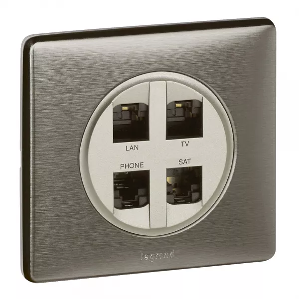 legrand-plaque c�liane - m�tal tungst�ne - 1 poste (098853)