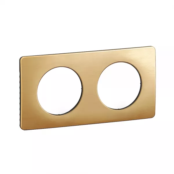 legrand-plaque c�liane 2 postes - laiton satin� emballage gd (cp1222)
