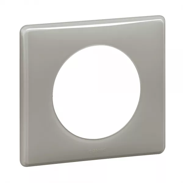 legrand-plaque c�liane laqu� 1 poste - finition gris perle (066601)