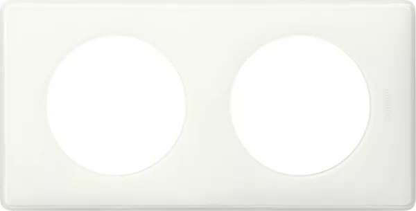 legrand-plaque c�liane laqu� 2 postes - finition blanc (066632)