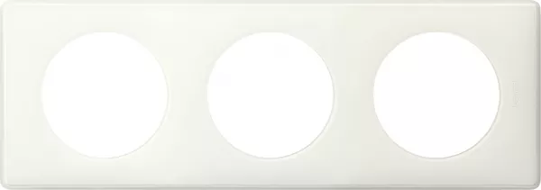 legrand-plaque c�liane laqu� 3 postes - finition blanc (066633)