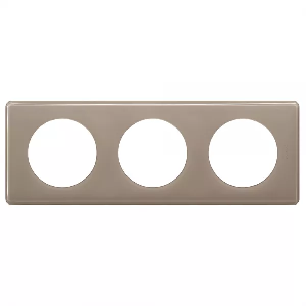 legrand-plaque c�liane laqu� 3 postes - finition galet (066613)