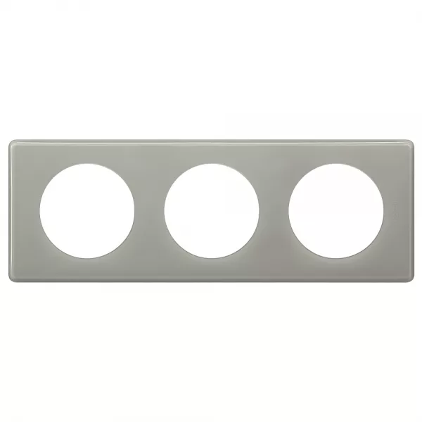 legrand-plaque c�liane laqu� 3 postes - finition gris perle (066603)