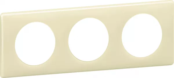 legrand-plaque c�liane laqu� 3 postes - finition ivoire (066623)