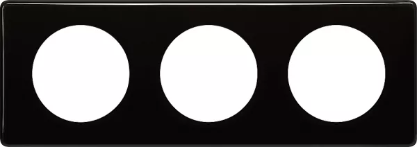 legrand-plaque c�liane laqu� 3 postes - finition noir (066683)