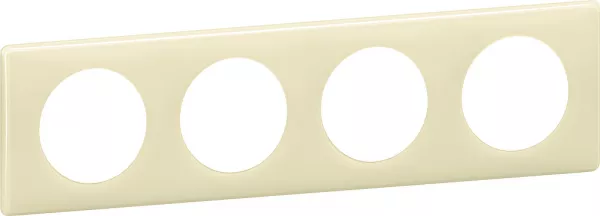 legrand-plaque c�liane laqu� 4 postes - finition ivoire (066624)