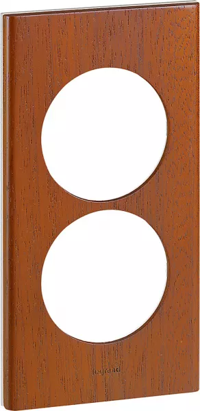 legrand-plaque c�liane mati�res 2 postes pour r�novation entraxe 57mm - finition acajou (069228)
