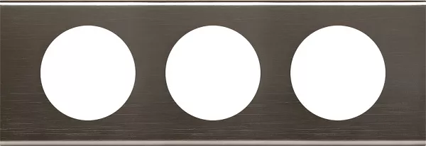 legrand-plaque c�liane mati�res 3 postes - finition black nickel (069033)