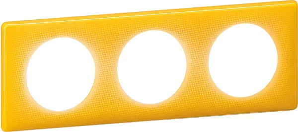 legrand-plaque c�liane memories 3 postes finition jaune today - emballage grand public (098888)