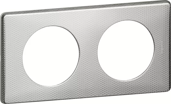 legrand-plaque c�liane m�tal 2 postes - finition alu snake (068722)