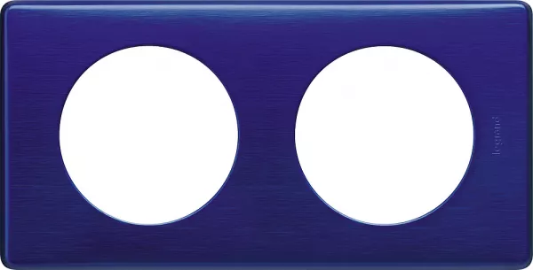legrand-plaque c�liane m�tal 2 postes - finition nuit d\'encre (068782)
