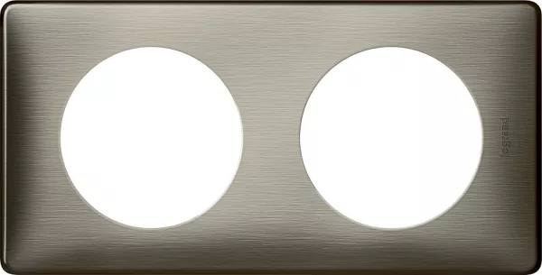 legrand-plaque c�liane m�tal 2 postes - finition tungst�ne (068972)
