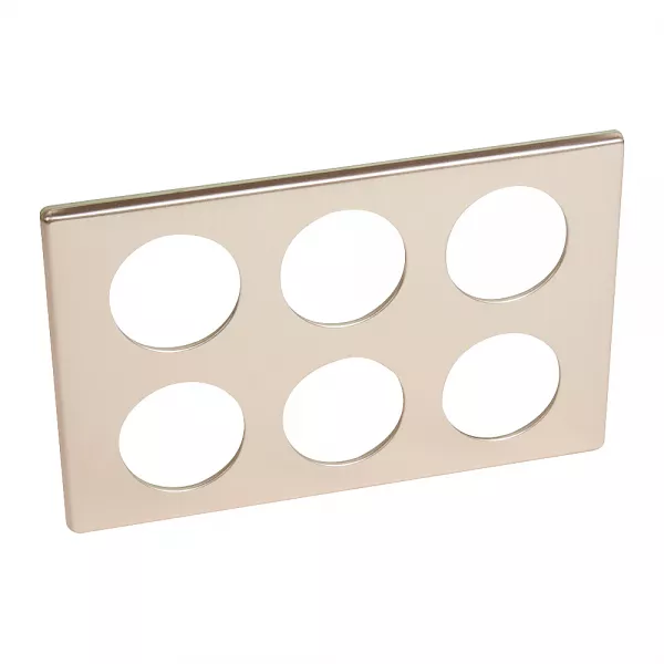 legrand-plaque c�liane m�tal 2x3 postes - finition copper (069079)