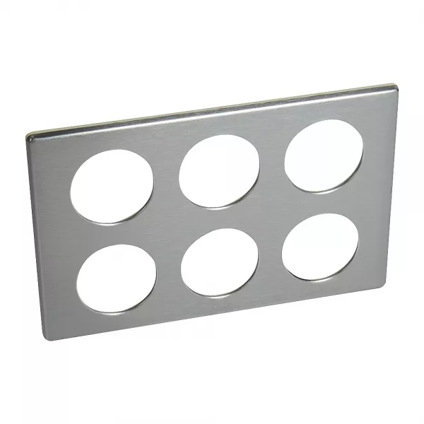 legrand-plaque c�liane m�tal 2x3 postes - finition tungst�ne (068970)