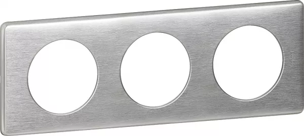 legrand-plaque c�liane m�tal 3 postes - finition aluminium (068923)