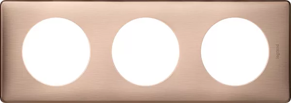 legrand-plaque c�liane m�tal 3 postes - finition copper (068993)