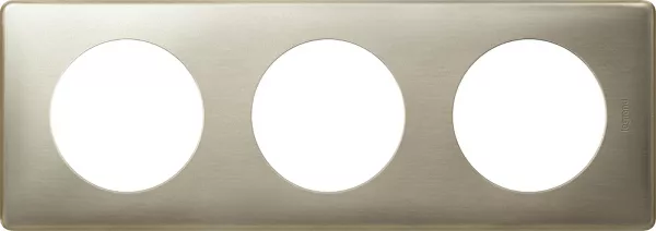 legrand-plaque c�liane m�tal 3 postes - finition titane (068903)