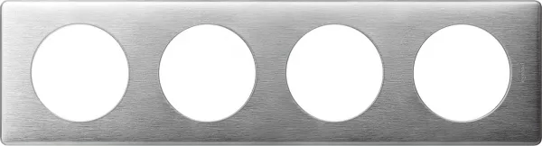 legrand-plaque c�liane m�tal 4 postes - finition aluminium (068924)