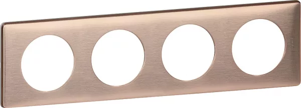legrand-plaque c�liane m�tal 4 postes - finition copper (068994)