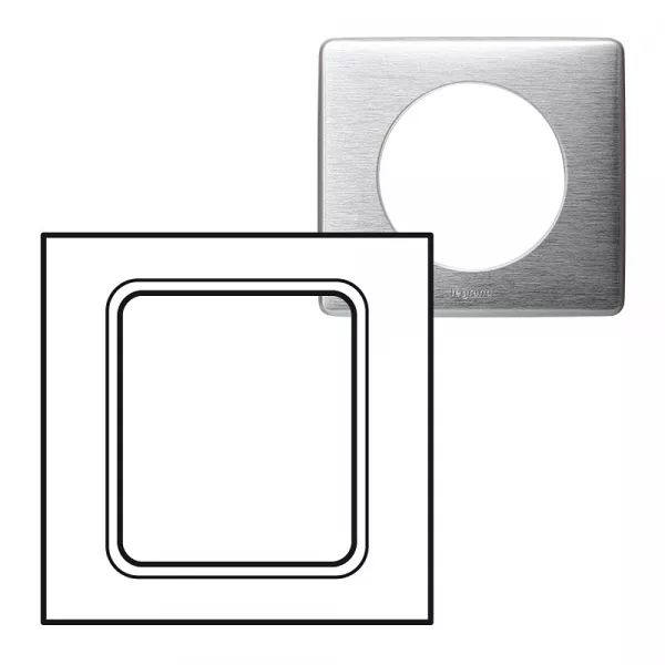 legrand-plaque c�liane m�tal pour �crans tactiles 3,5pouces - finition aluminium (068927)