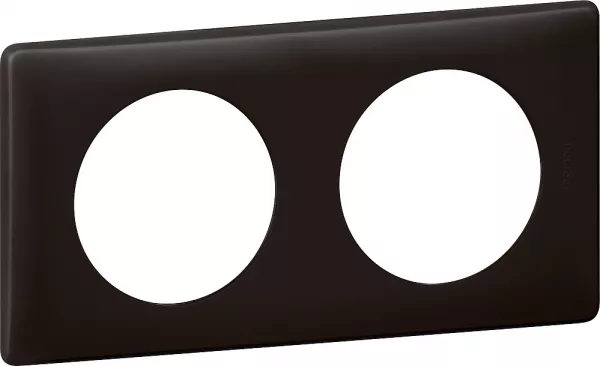 legrand-plaque c�liane poudr� 2 postes - finition basalte (066742)