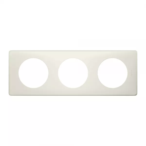 legrand-plaque c�liane poudr� 3 postes - finition craie (066703)