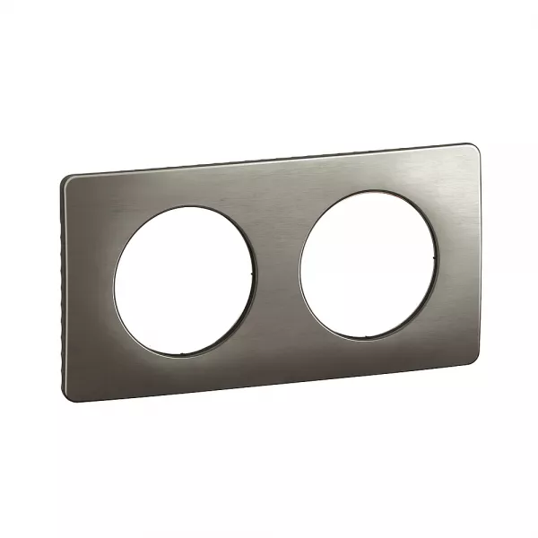 legrand-plaque de finition c�liane 2 postes - acier satin� (cp1802)
