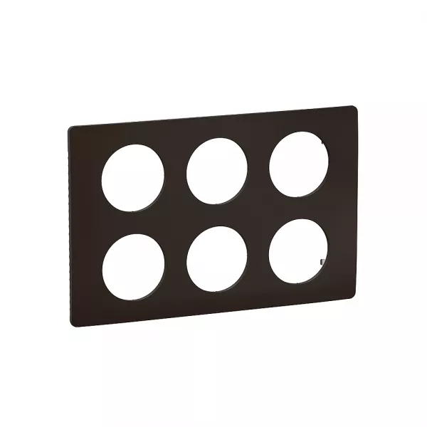 legrand-plaque de finition c�liane 2x3 postes - noir mat (cp0110)