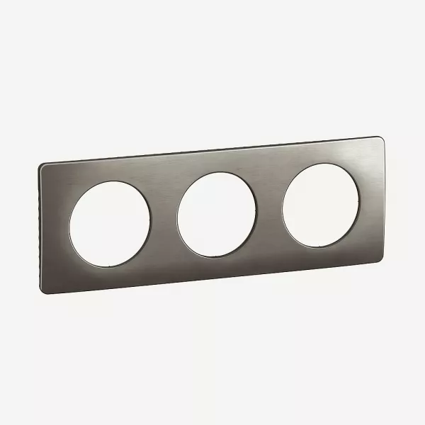 legrand-plaque de finition c�liane 3 postes - acier satin� (cp1803)