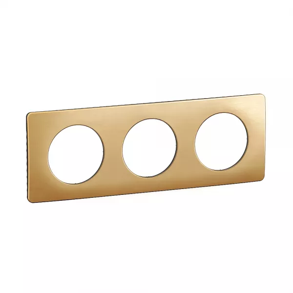 legrand-plaque de finition c�liane 3 postes - finition laiton satin� (cp1203)