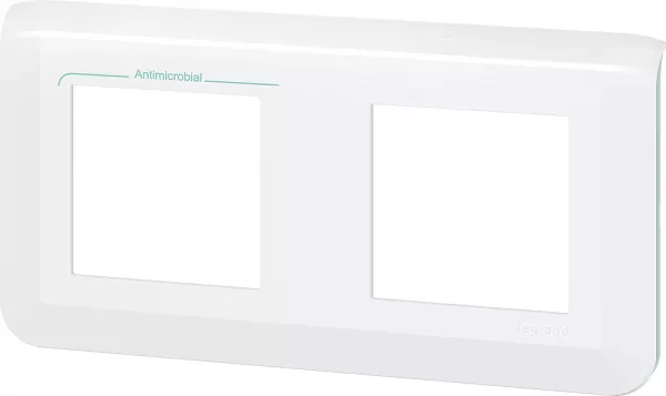 legrand-plaque de finition horizontale mosaic pour 2x2 modules blanc antimicrobien (078725l)
