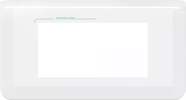 legrand-plaque de finition horizontale mosaic pour 4 modules blanc antimicrobien (078724l)