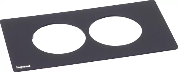 legrand-plaque disq\'in incara 2 postes noir (654757)
